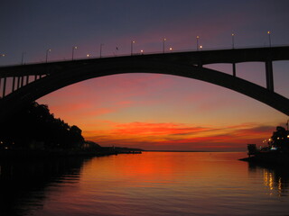 Portugal Porto bridge at sunset