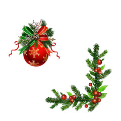 Christmas Holly brunches decoration vector