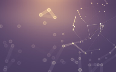 Abstract background. Molecules technology with polygonal shapes, connecting dots and lines. Connection structure. Big data visualization.