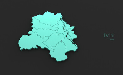 Delhi City Map. 3D Map Series of Cities in India.