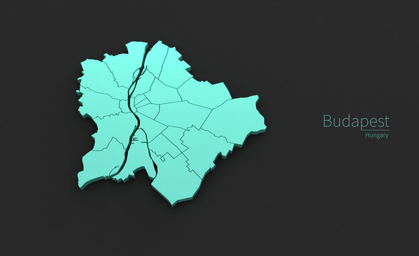 budapest City Map. 3D Map Series of Cities in Hungary.