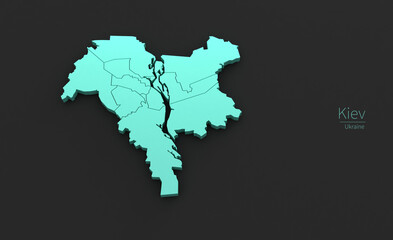Kiev City Map. 3D Map Series of Cities in ukraine.