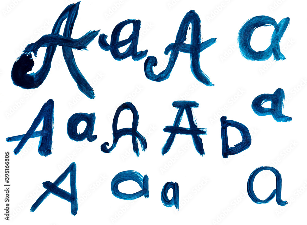 Poster the letter a is drawn in different versions.