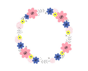 花のリース型フレーム