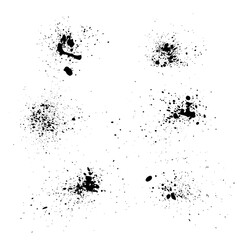 Vector illustration collection of grunge ink splatter.