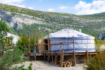 yurt in the mountain