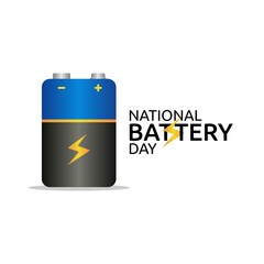 National Battery Day Vector Illustration. Suitable for greeting card poster and banner