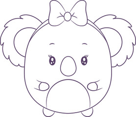 cute koala drawing sketch for coloring