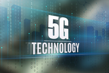 5G conceptual information technologies background illustration
