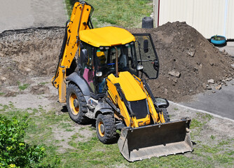 Bulldozer on construction site