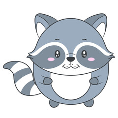 cute racoon drawing for sticker print