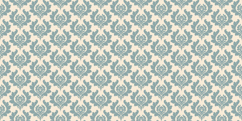 Damask wallpaper seamless pattern, vintage background, texture. Vector graphics.