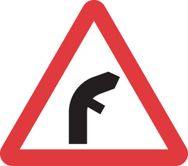 juction on a bend warning sign