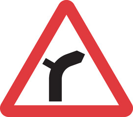 juction on a bend warning sign