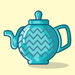 ceramic teapot vector illustration in flat style 