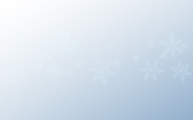 White Snowflake Vector Gray Background. Winter 