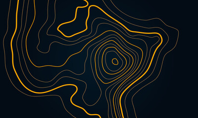 The stylized height of the topographic contour in lines and contours. Marine watershed. The concept of a conditional geography scheme and the water path. Vector illustration.