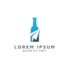 bar and travel negative space logo design