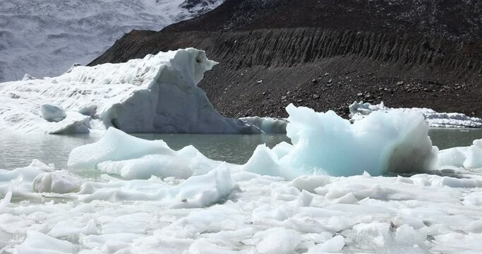 Glacier lagoon in tibet, China