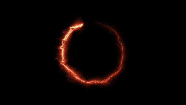 Light Circle Electricity Effect, Circular Abstract Opening Animation 2 in 1 Pack. Matte Channel Video.