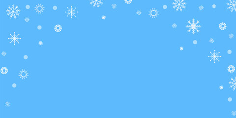 Fototapeta premium Winter vector illustration. Snowflakes blue background. Christmas holiday pattern. Stock image. EPS 10.