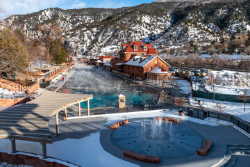 Aerial Hot Springs Glenwood Springs are the largest rocky mountains in the world