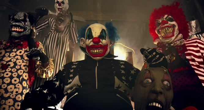 Halloween party horror clowns.  