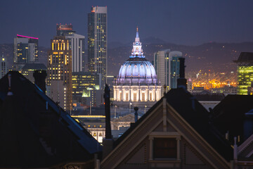 Obraz premium View of San Francisco City Hall, seat of government for the City and County of San Francisco, California