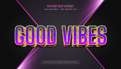 Fototapeta premium Elegant bold purple and gold text style with embossed effect