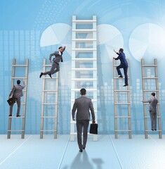 Career progression concept with various ladders