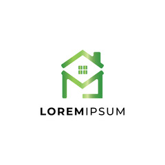 Letter M home logo design