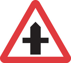 Obraz premium Crossroads warning sign and symbol