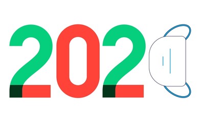 art concept design of 2020 , 2021 with the Mask. To remind everyone to wear a mask due to Covid-19 outbreak. 