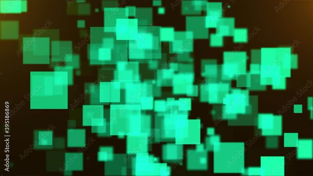 Aufkleber space with many flying transparent squares. computer generated 3d rendering abstract backdrop
