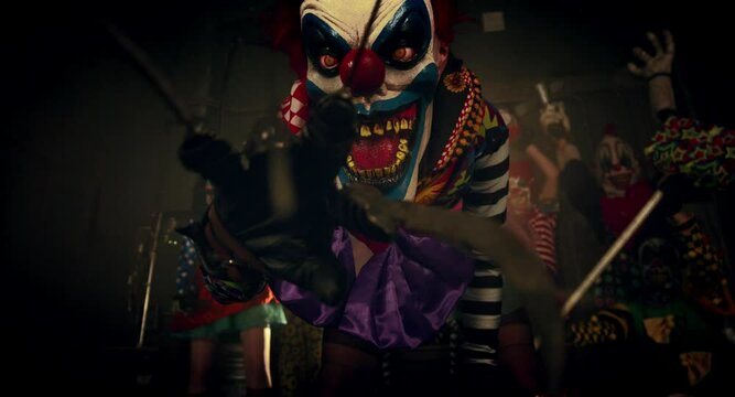 Halloween party horror clowns.  