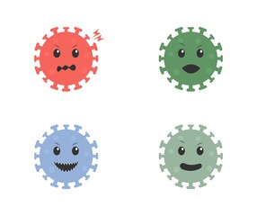 designs about virus cartoons in various expressions