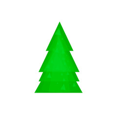 Christmas tree icon, isolated Xmas fir symbol, graphic design template, vector illustration