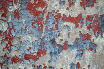 Texture of old painted wall. Weathered color with chipped paint.