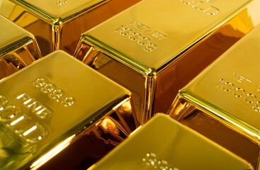 Closeup shiny a gold bar 1 kg 