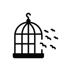 Black solid icon for freedom