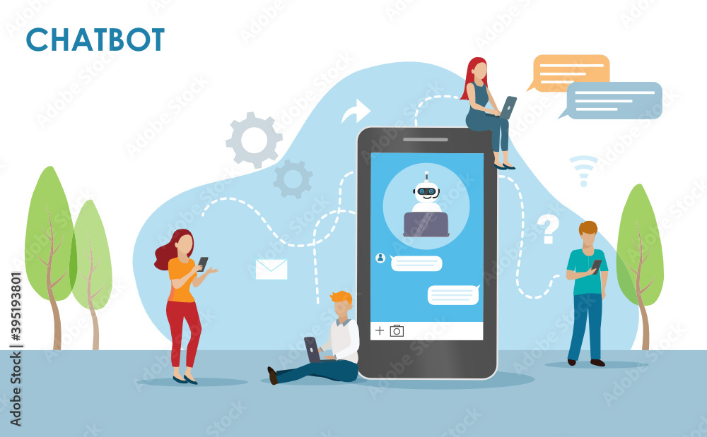 Poster chat bot on mobile phone reply smart conversation and develop intelligent solution to online custome