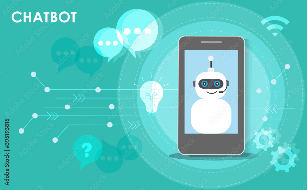Poster chat bot on mobile phone reply smart conversation and develop intelligent solution to online custome
