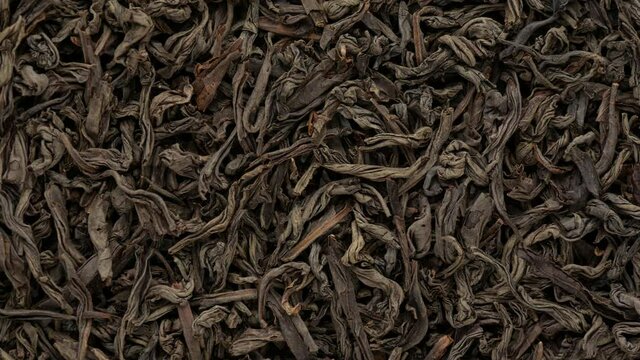 Black tea long leaf, close-up.
