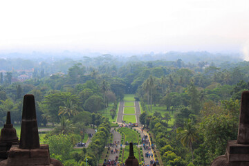 view from the top of Borobudur temple