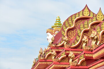 Temple and building Thai cultural arts in contemporary style