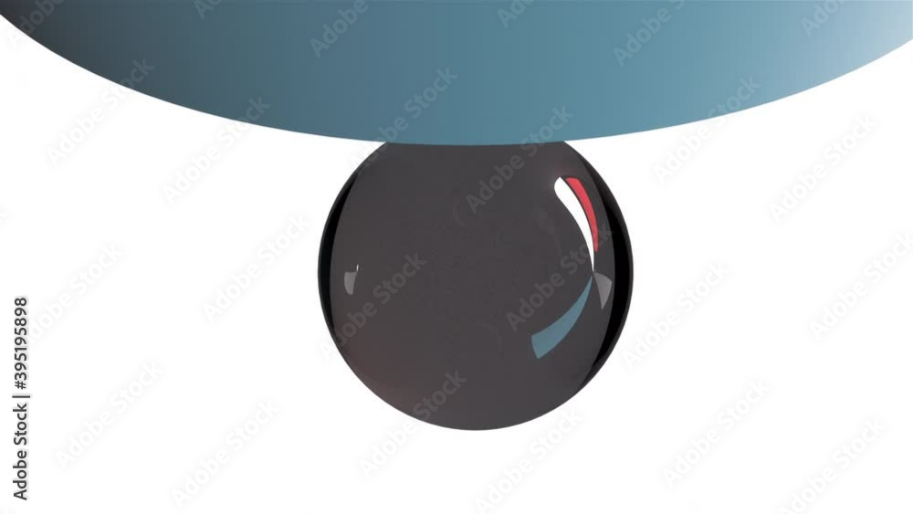 Poster 3d rendering abstract backdrop. computer generated vertical pipe and glass ball