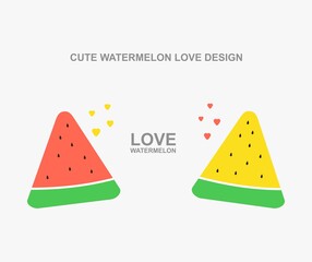 Cute Watermelon love illustration design