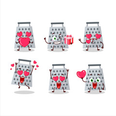 Grated cheese cartoon character with love cute emoticon