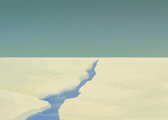ice crack north landscape ecological raster illustration