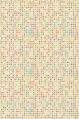 Chaotic seamless pattern of multicolored circles on beige background. Stock illustration for web and print, wallpaper, background, scrapbooking, wrapping paper, textile.